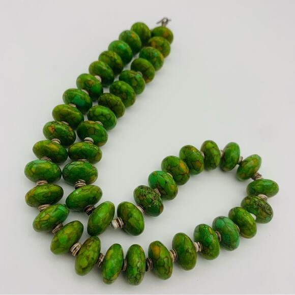 Vintage Green Copper Turquoise Necklace - Picture 6 of 16
